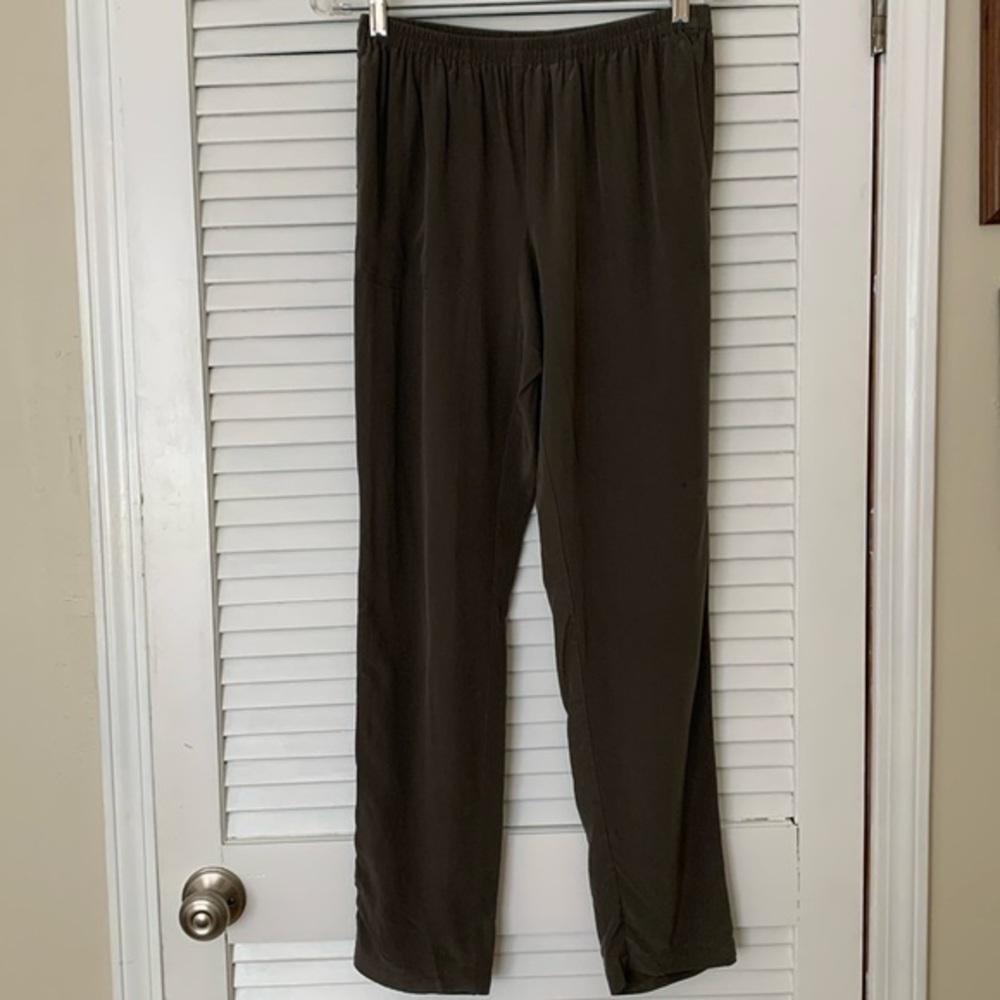 Joie Gray/brown silk pull-on pants 2